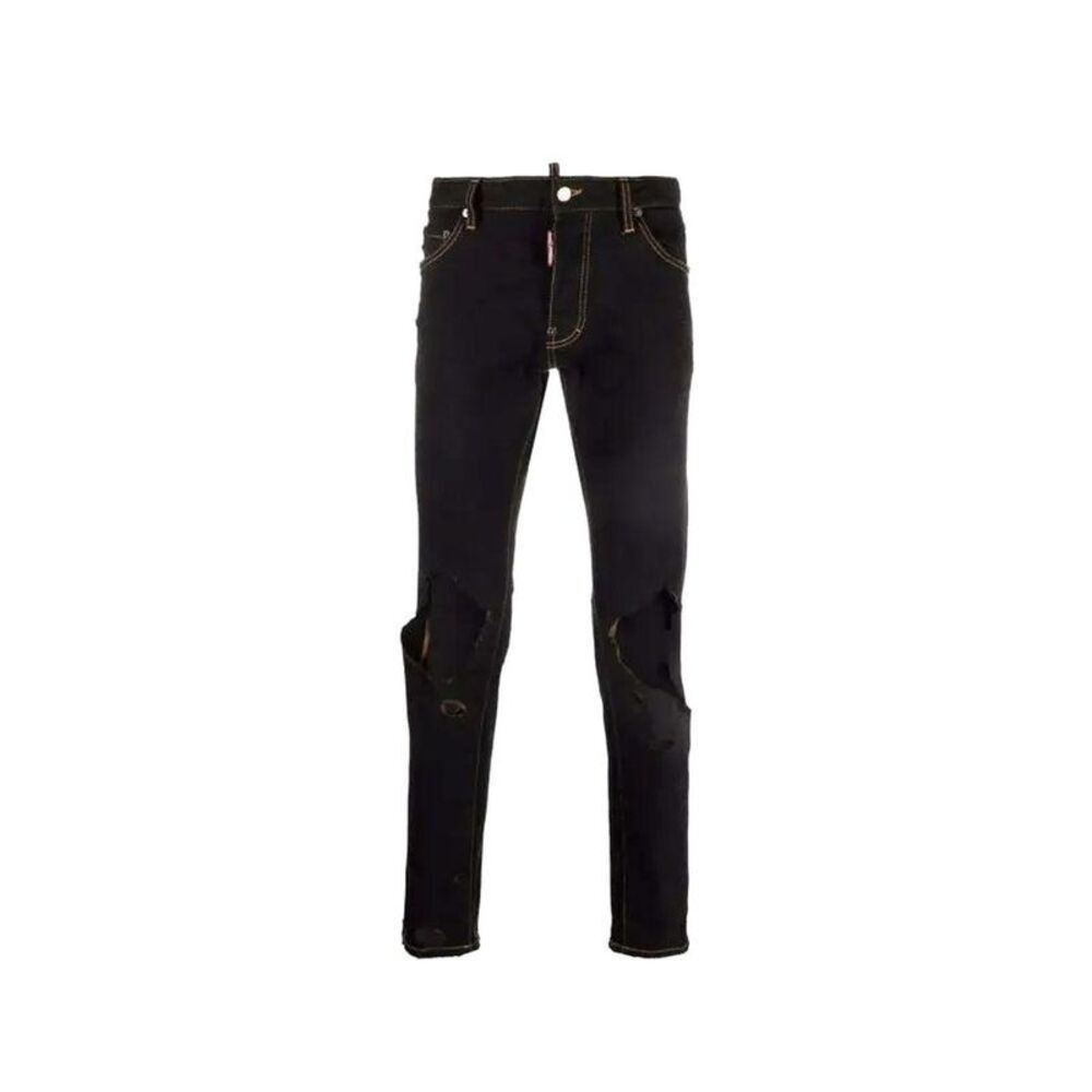 Dsquared² Cotton Jeans Denim Men Black Bottoms
